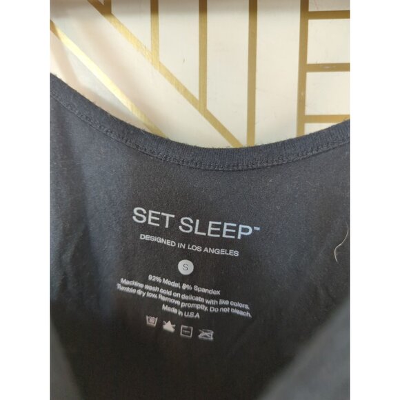 SET ACTIVE SLEEP Women's Lounge Black Tank Stretch Modal Blend Size Small - Picture 3 of 4